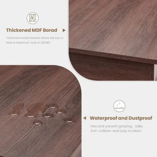 Farmhouse Dining Table - 71" Rustic Brown Wooden Kitchen Table with Sturdy Frame, Seats 6-8 People for Dining Room & Kitchen image {5}