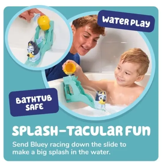 Bluey Tomy Toomies Waterslide Bath Toys - 3pc image {2}