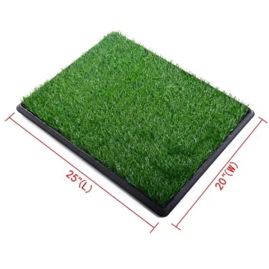 FURNIinspire Pet Crates and Houses, Downtown Pet Supply Dog Grass Pad with Tray, Artificial Grass Training Pads, Green, 20&ldquo;*25" image {4}