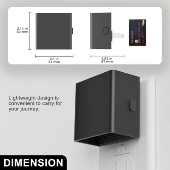 DORESshop 2-Pack 1W Plug-in Amber Square Wall Night Lights, Up & Down Illumination, Modern Bedroom or Hallway Accent image {2}