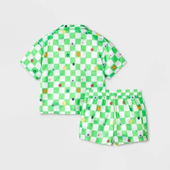 Girls' 2pc Satin Coat Pajama Set - art class&trade; image {1}