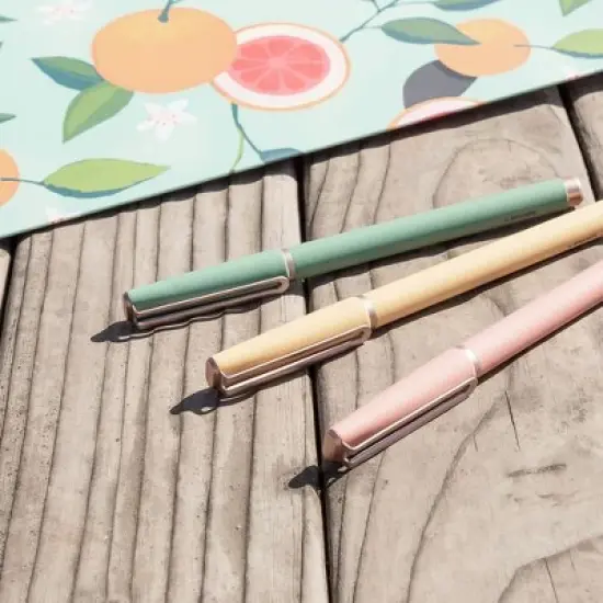 U Brands 3ct Soft Touch Felt Tip Pens - Rose Gold Accents: 0.7mm Black Ink, Journaling & Cute Pens, Stationery Set image {4}