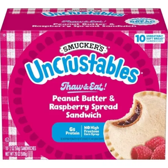 Smucker's Uncrustables Frozen Peanut Butter & Raspberry Spread Sandwich - 20oz/10ct image {9}