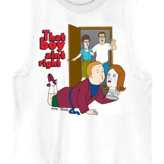 King Of The Hill That Boy Ain't Right Crew Neck Sleeveless White Men's Tank Top image {1}