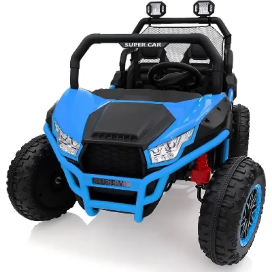 24V 2-Seater Kids UTV with Remote Control, Metal Frame, Spring Suspension, Max Speed 4.5MPH, for Ages 3+, Ride-On Car image {1}