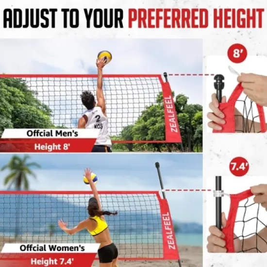 Adjustable Volleyball Net Set 12ft/20ft, Portable Freestanding with carry bag for training & outdoor image {2}