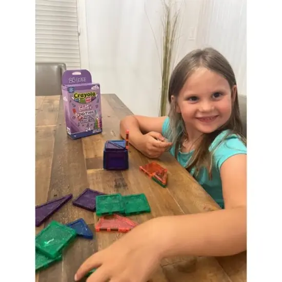 Crayola Mini Glitter PIP Magnetic Tiles 24pc Set image {4}