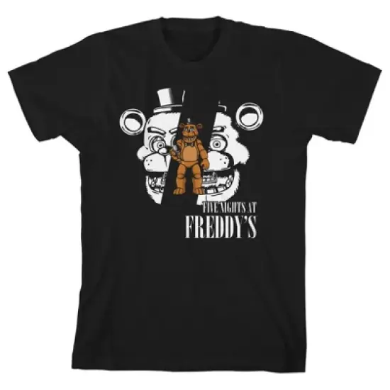 Five Nights at Freddy's Split Head Character Youth Black Graphic Tee image {5}