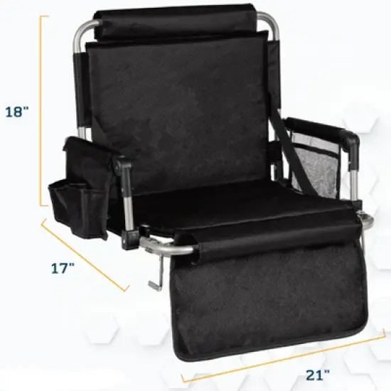 Alpcour Stadium Seat - Foldable, Padded Bleacher Chair with Backrest, Armrest, Pockets, & Cup Holder image {1}