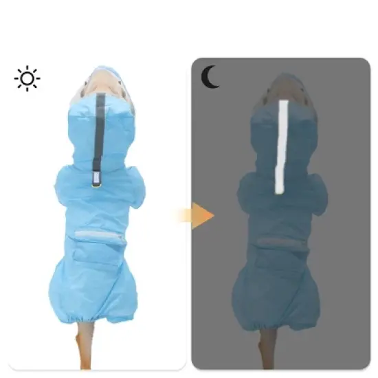 Unique Bargains Dog Raincoat with Four-Leg Protection Blue 1 Pc image {1}