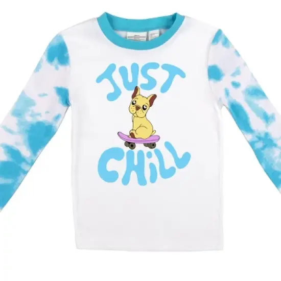 Just Chill Dog Blue Wash Long Sleeve Shirt and Pant Set image {2}