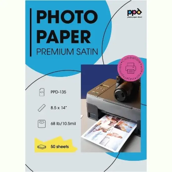 PPD Satin Photo Paper 8.5x14" 50 sheets 255 gsm  for Inkjet Printers image {7}
