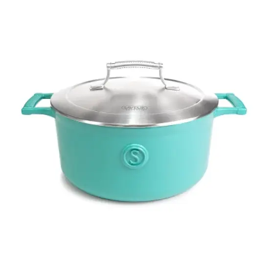 Saveur Selects Voyage Series 5qt Enameled Cast Iron Casserole with Stainless Steel Lid image {6}