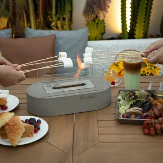 Luspa Tabletop Fire Pit Portable Ethanol Fireplace 13.8&rdquo; x 7.1&rdquo; x 6.7&rdquo; - Light Grey image {5}