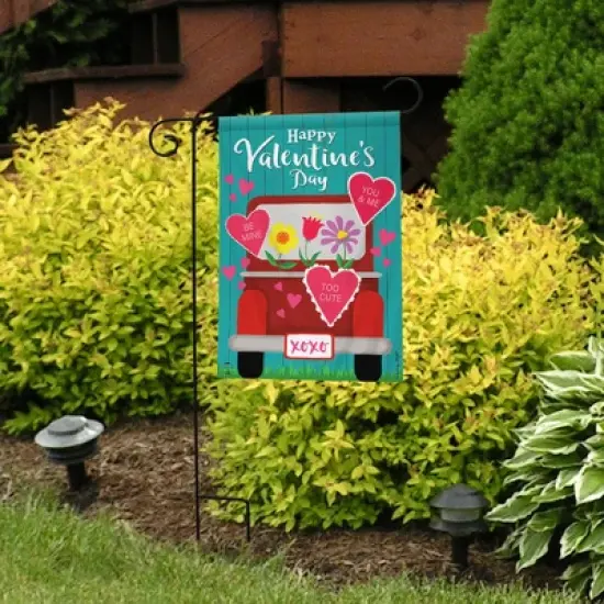 Briarwood Lane Garden Flag 12x18 For Outdoor Happy Valentine's Pickup For Valentine's Love Truck Garden Flag Flags For Outside image {3}