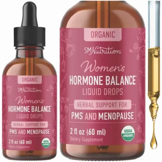 Women's Hormone Balance Liquid Drops, Menstrual Herbal Support for Menopause, Hot Flash, & PMS Relief, SMNutrition, 2 floz image {7}