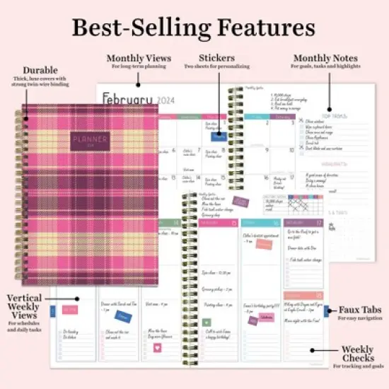 TF Publishing 2024 Weekly/Monthly Planner 8"x6.5" Pretty in Pink image {6}