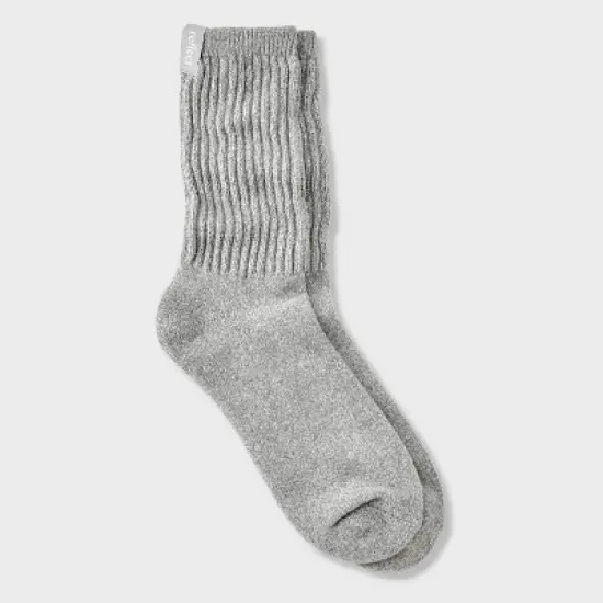 Women's Ultra Soft Ribbed Cushioned Slouch Crew Socks with Woven label - Auden&trade; 4-10 image {7}