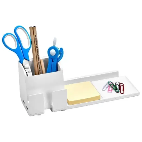 Office Konnect Desk Organizer Power Base with Phone Stand White - Bostitch: Phone Holder, Office Supplies, Pencil Holder image {10}