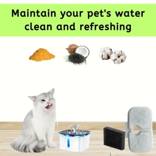 NISPIRA Dog Cat Water Fountain Activated Charcoal Water Filter Kit Replacements For Petlibro PLWF005 PLWF115 PLWF105, 24 Packs image {4}