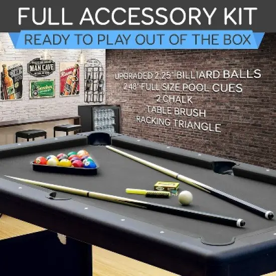 Portable Foldable Pool Table for Home Fun with Accessory Kit, Compact Design, Easy Storage, Great for Game Nights image {7}