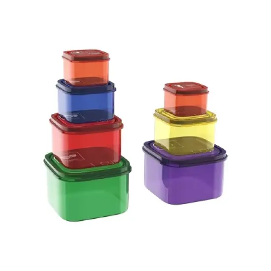 Hastings Home 7-Pc Set of Microwave-Safe, Color-Coded Portion Control Containers for Meal Prep and Dieting image {3}