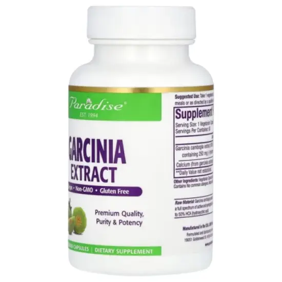 Paradise Herbs Garcinia Extract, 500 mg, 60 Vegetarian Capsules image {2}