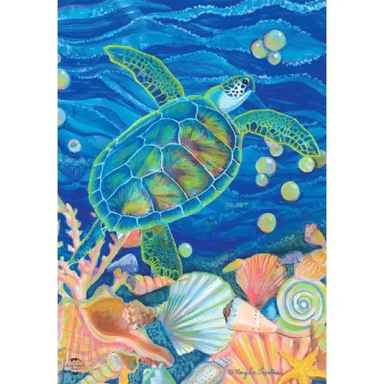 Briarwood Lane Garden Flag 12x18 For Outdoor Swimming Sea Turtle Summer For Summer Garden Flag Flags For Outside image {4}