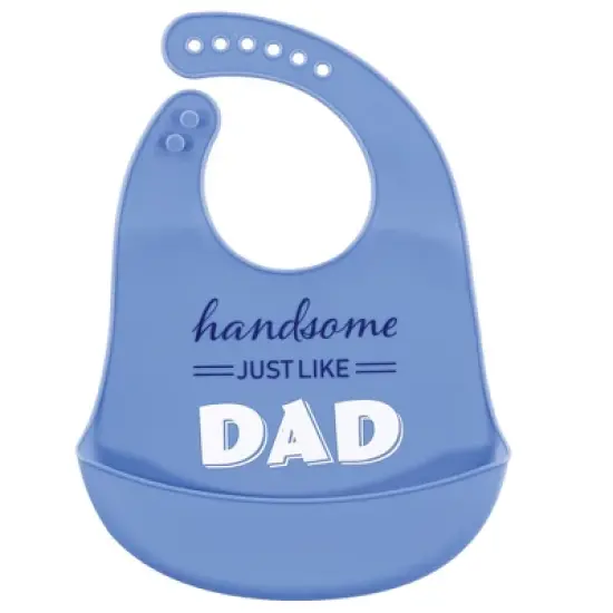 Hudson Baby Infant Boy Silicone Bibs 2pk, Handsome Just Like Dad, One Size image {1}