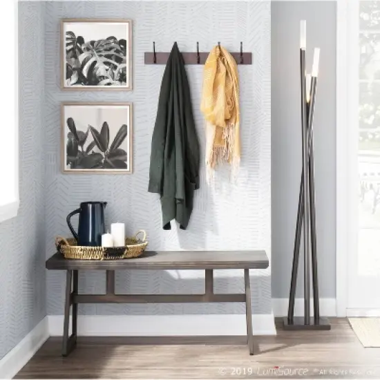 Geo Industrial Bench Antique Espresso Brown - Lumisource image {9}