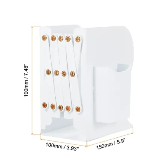 Unique Bargains Adjustable Bookend with Pen Holder Expandable Magazine File Organizer Holder for Office 1 Pcs image {2}