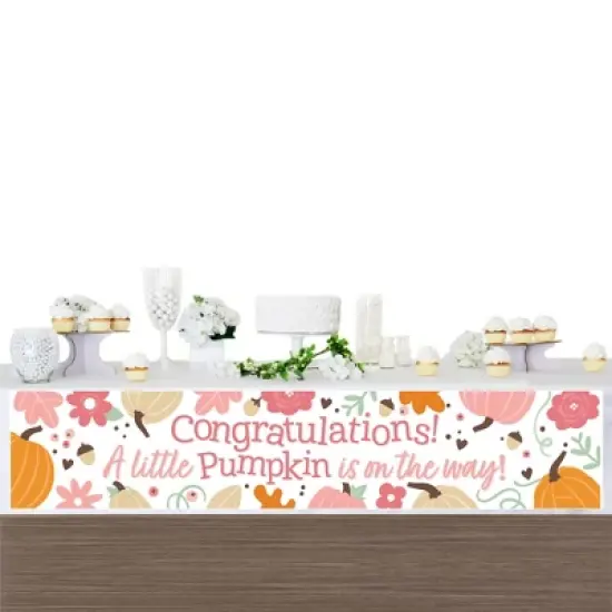 Big Dot of Happiness Girl Little Pumpkin - Fall Baby Shower Decorations Party Banner image {2}