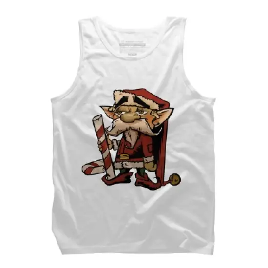 Men's Design By Humans The Candy Cane Elf By HawksAerie Tank Top image {6}