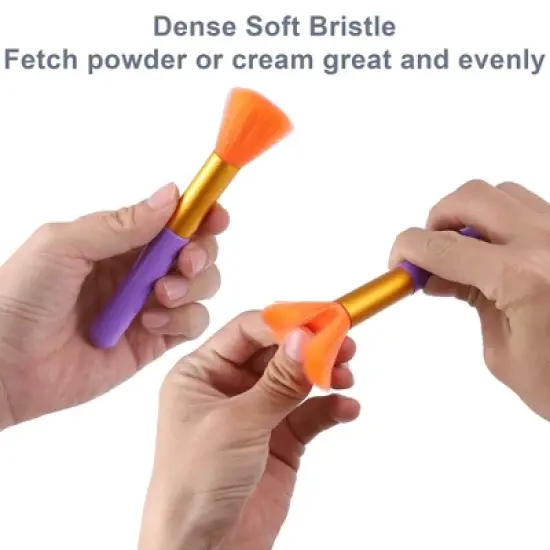 Unique Bargains Makeup Brushes Concealer Brush Loose Professional Blush Brush Plastic Metal Handle Multicolor 15 Pcs image {4}