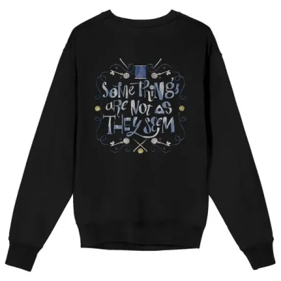 Coraline Some Things Are Not As They Seem Crew Neck Long Sleeve Black Adult Sweatshirt image {1}