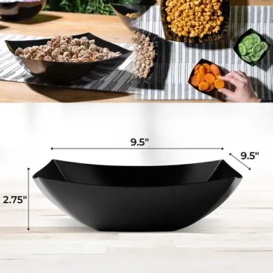 Posh Setting Square Black Serving Bowl - 64 oz. - 4 Pack image {3}