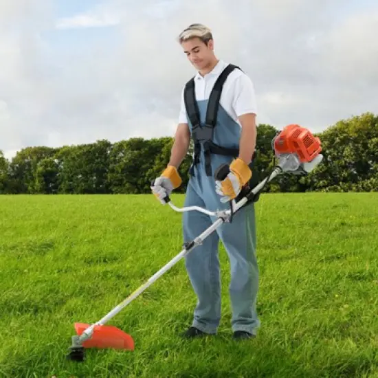 VEVOR String Trimmer, 51.7CC 2-Stroke, Gas Powered Weed Wacker, 16.9" Cordless Grass Trimmer, Multi-Functional Lawn Edger with Shoulder Strap image {1}