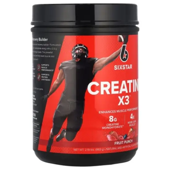 Six Star Creatine Powder Creatine X3 Creatine HCl + Creatine Monohydrate Powder Muscle Recovery Workout Supplement Creatine Supplements Fruit Punch image {3}