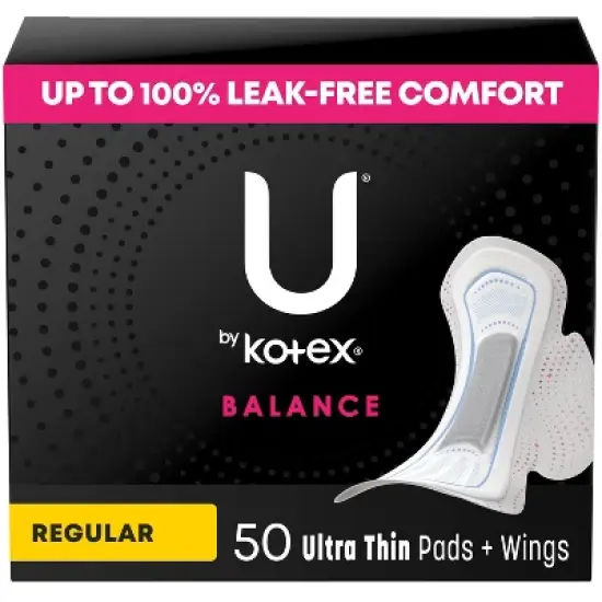 U by Kotex Balance Ultra Thin Regular Pads with Wings - Unscented image {14}