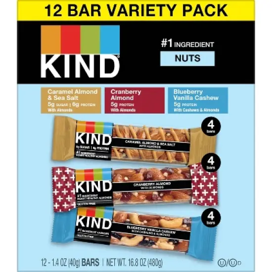 KIND Nutrition Bars Variety Pack - 12ct image {1}
