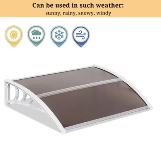 Karl Home | Winado 39 in. W x 5 in. D Plastic Brown Cover Retractable Door / Window Awning image {3}