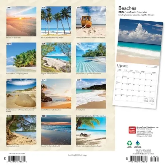 Browntrout 2024 Wall Calendar 12"x12" Beaches image {1}