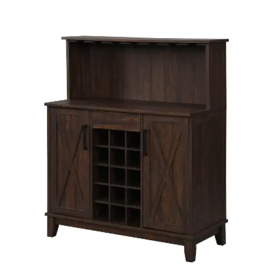 Home Source Bar Cabinet with Wine Rack in Charcoal Finish image {7}