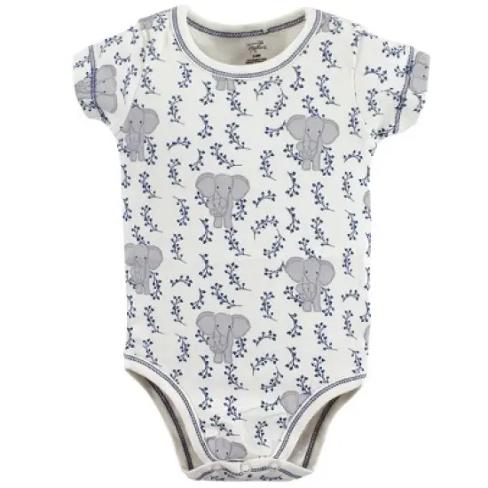 Touched by Nature Baby Boy Organic Cotton Bodysuits 3pk, Elephant image {2}