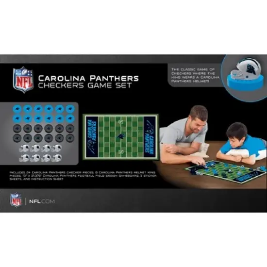 MasterPieces Officially licensed NFL Carolina Panthers Checkers Board Game for Families and Kids ages 6 and Up image {3}