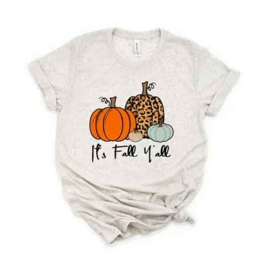 Simply Sage Market Women's It's Fall Y'all Pumpkins Short Sleeve Graphic Tee image {3}