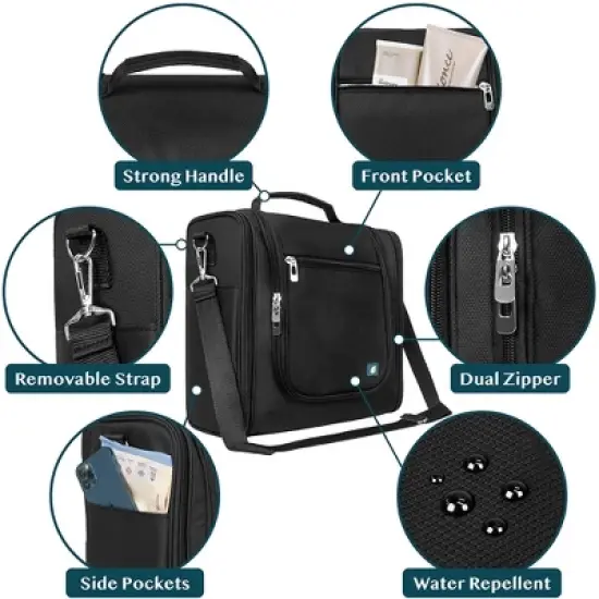 PAVILIA Toiletry Bag Travel Women Men, Hanging Water Resistant Makeup Accessories Cosmetic Organizer Large Essential Kit image {2}