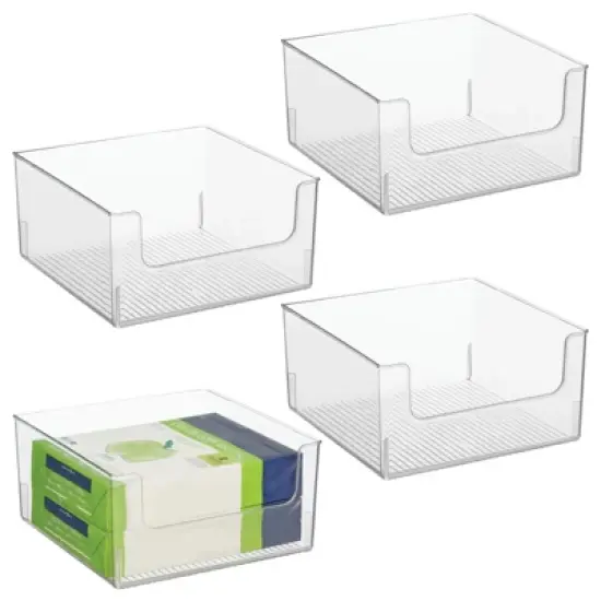 mDesign Plastic Home Office Storage Bin Container, Desk Organizer, 4 Pack image {9}