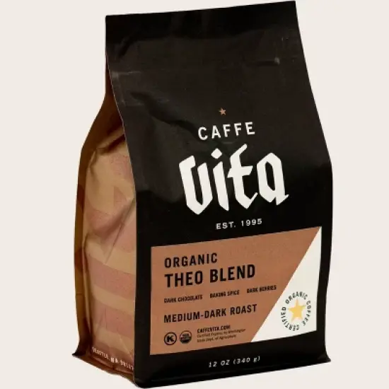 Caffe Vita Organic Theo Bend Medium Roast Whole Bean Coffee - 12oz image {1}