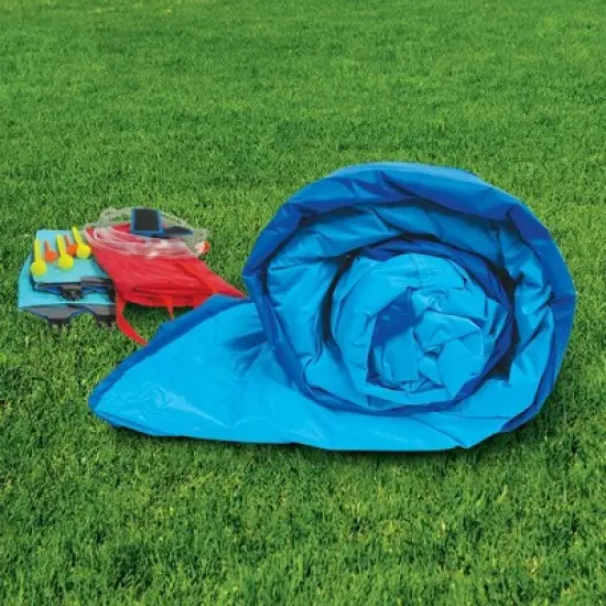 Banzai Big Blast Water Park Inflatable Outdoor Playground w/ Blasting Cannon, Climbing Wall, Slide, & Splash Pool w/Built-In Basketball Hoop & Ball image {4}